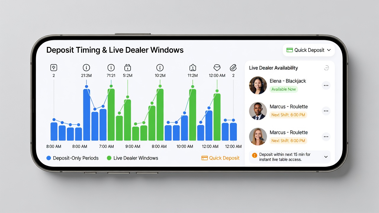 Live dealer availability calendar overlaid on a mobile sports betting timeline during October 2026 regional events